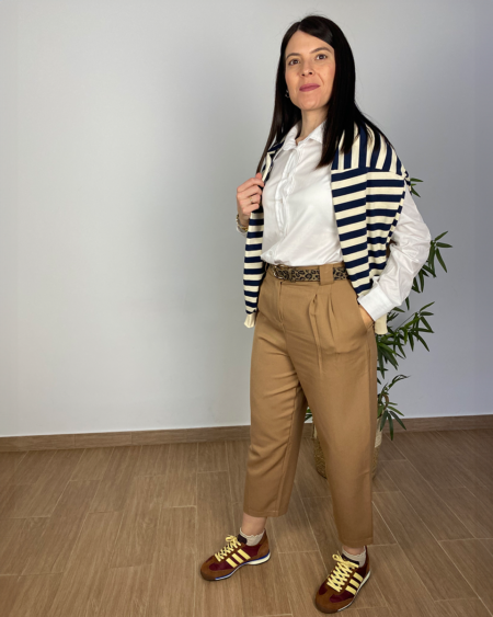 Pantalón fluido camel