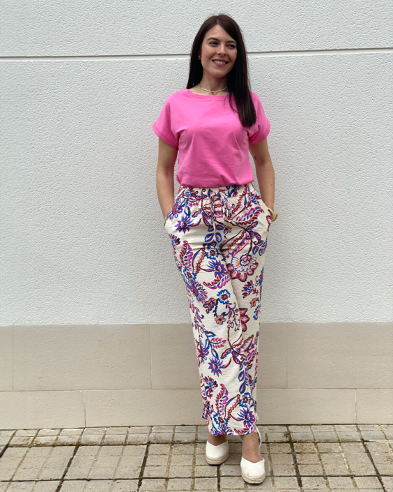 Pantalón fluido floral