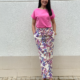 Pantalón fluido floral