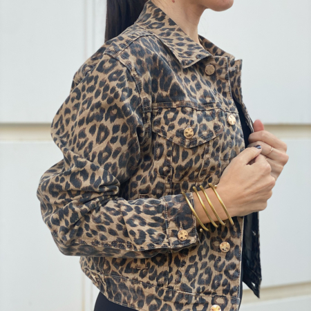 Chaqueta denim animal print