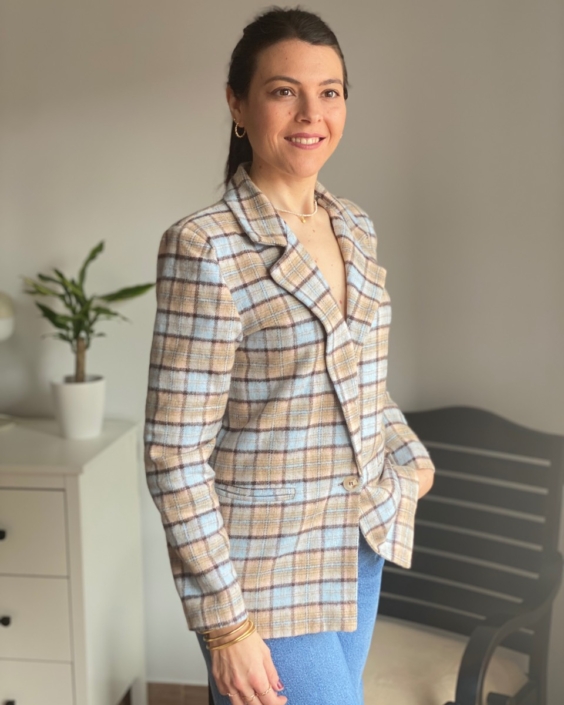 BLAZER CUADROS AZUL