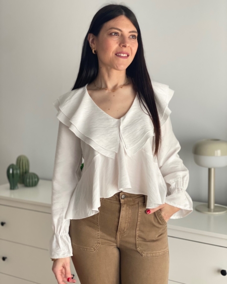 Blusa Volante Blanca