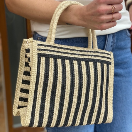 Bolso rafia Negro