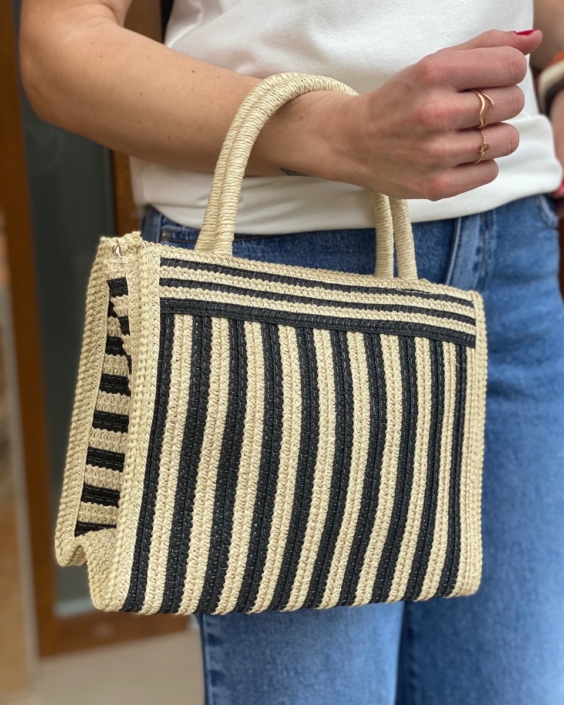 Bolso rafia Negro