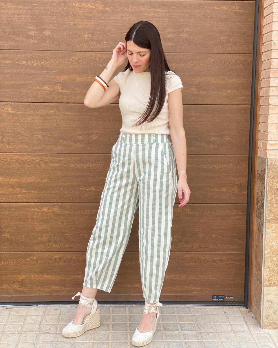 Pantalón Rayas Verde