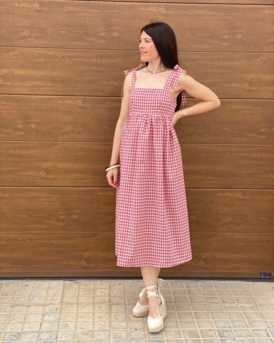 Vestido Cuadros Rojo