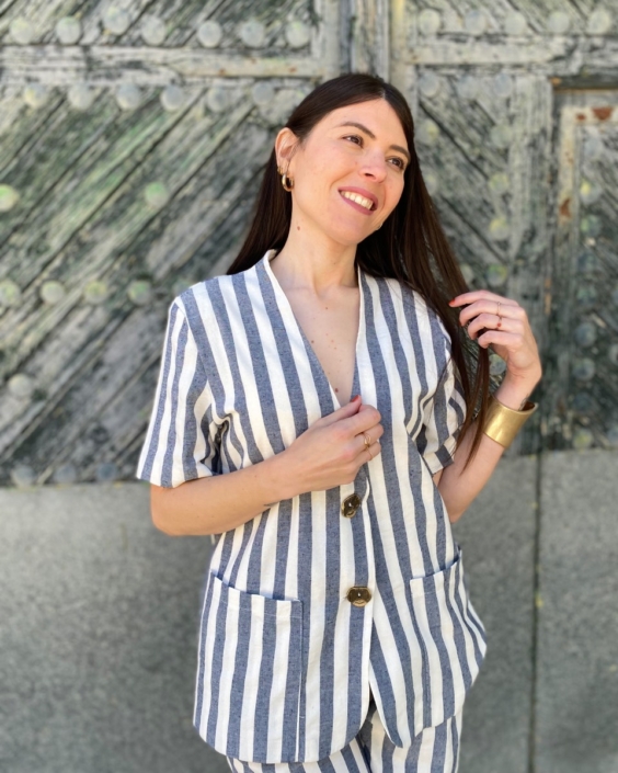 Blazer Rayas Azul