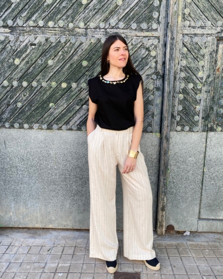 Pantalón Lino Beige