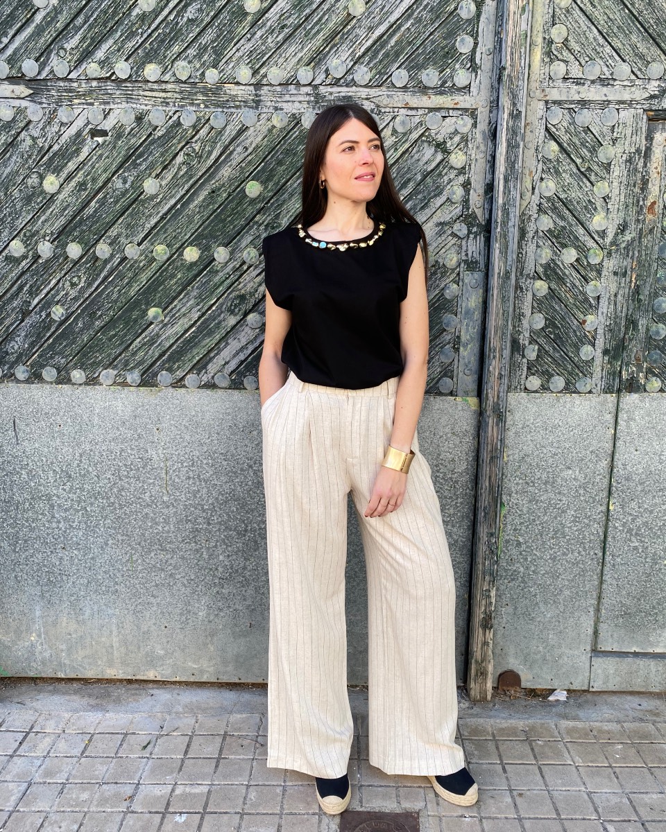 Pantalón Lino Beige