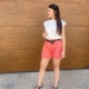 Shorts Rayas Naranja