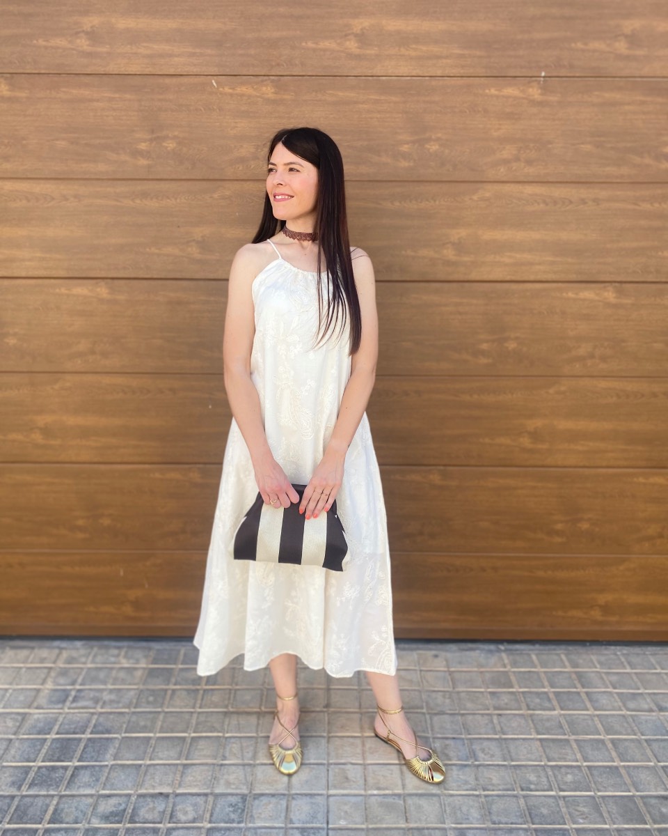 Vestido Halter Bordado